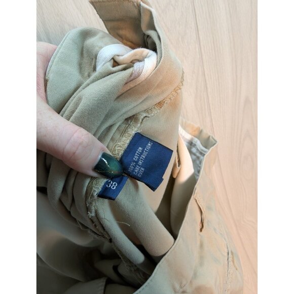 Polo Ralph Lauren Shorts Size 38 Beige Classic Chino Pockets Flat Front Cotton - Picture 4 of 6